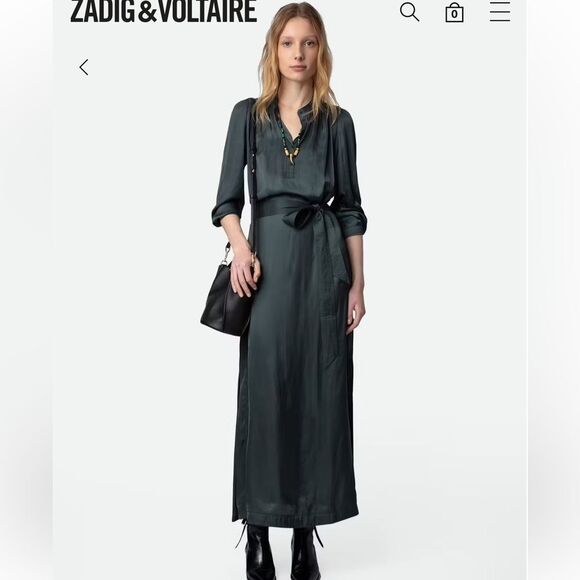 $648 ZADIG & VOLTAIRE Ritchil Satin Dress NWT - Picture 5 of 11